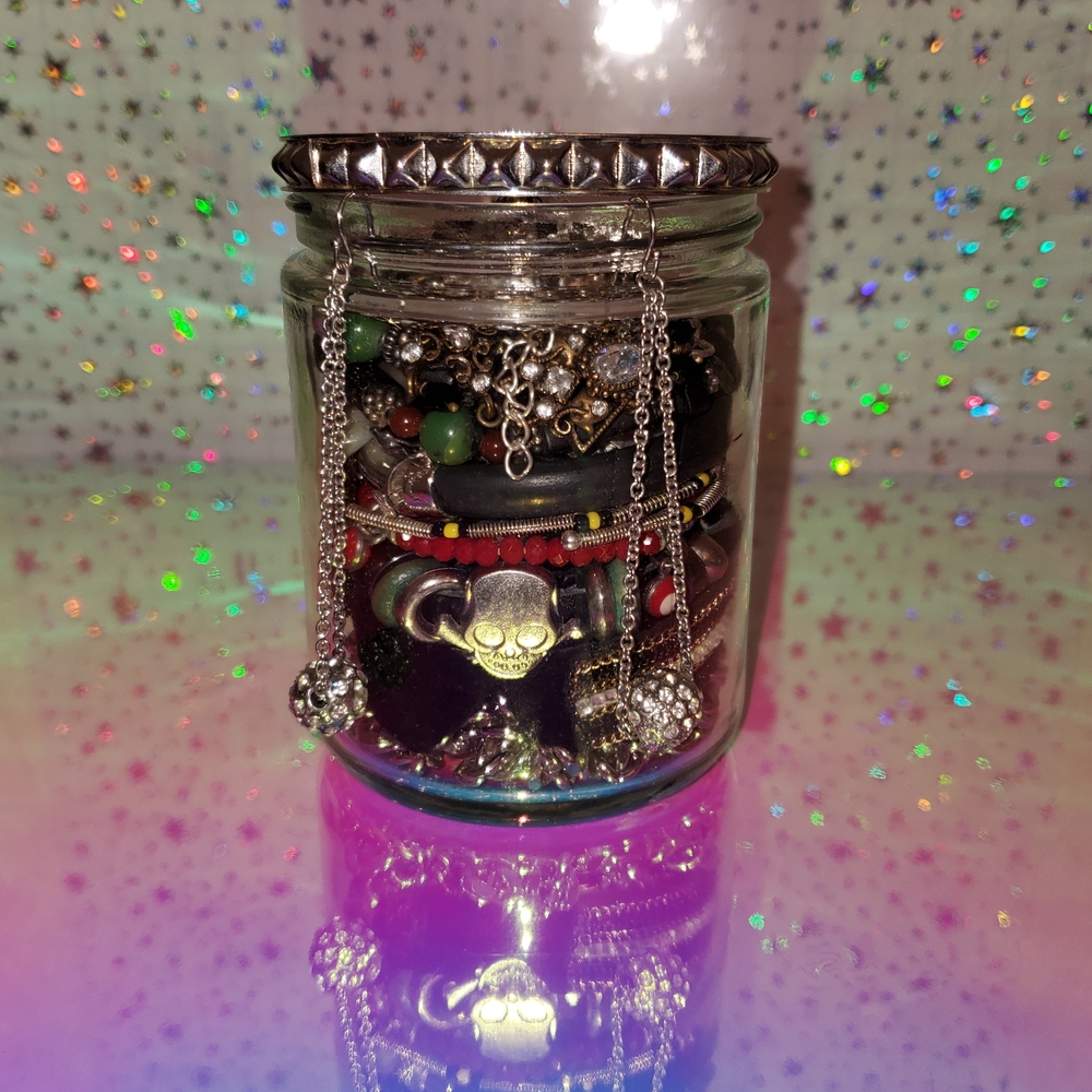 Goth themed jewelry jar